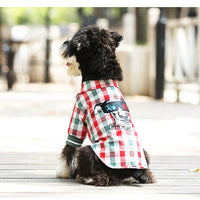 HKM-5807293 Red and White Plaid Cotton Leisure T-Shirt for Summer