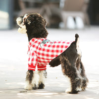 HKM-5807293 Red and White Plaid Cotton Leisure T-Shirt for Summer