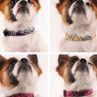 HKM-5808701 PU Leather Twill Dog Collar - Adjustable Sizes in Rose Red, Blue, Red, Yellow