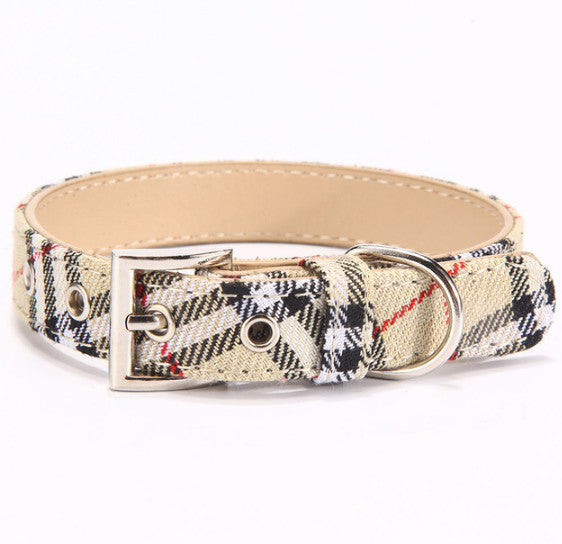 HKM-5808701 PU Leather Twill Dog Collar - Adjustable Sizes in Rose Red, Blue, Red, Yellow