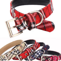 HKM-5808701 PU Leather Twill Dog Collar - Adjustable Sizes in Rose Red, Blue, Red, Yellow