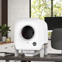 HKM-581011 Automatic XL Cat Litter Box with WiFi Control and Easy Clean Design, Stainless Steel and Plastic Construction