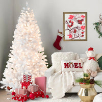 HKM-581011 Prelit White PVC Christmas Tree with Memory Wire - Available in 7.5ft and 9ft Heights