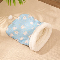 HKM-5810749 Cozy Cat Nest Sleeping Bag - Flannel Material, Available in Pink or Blue