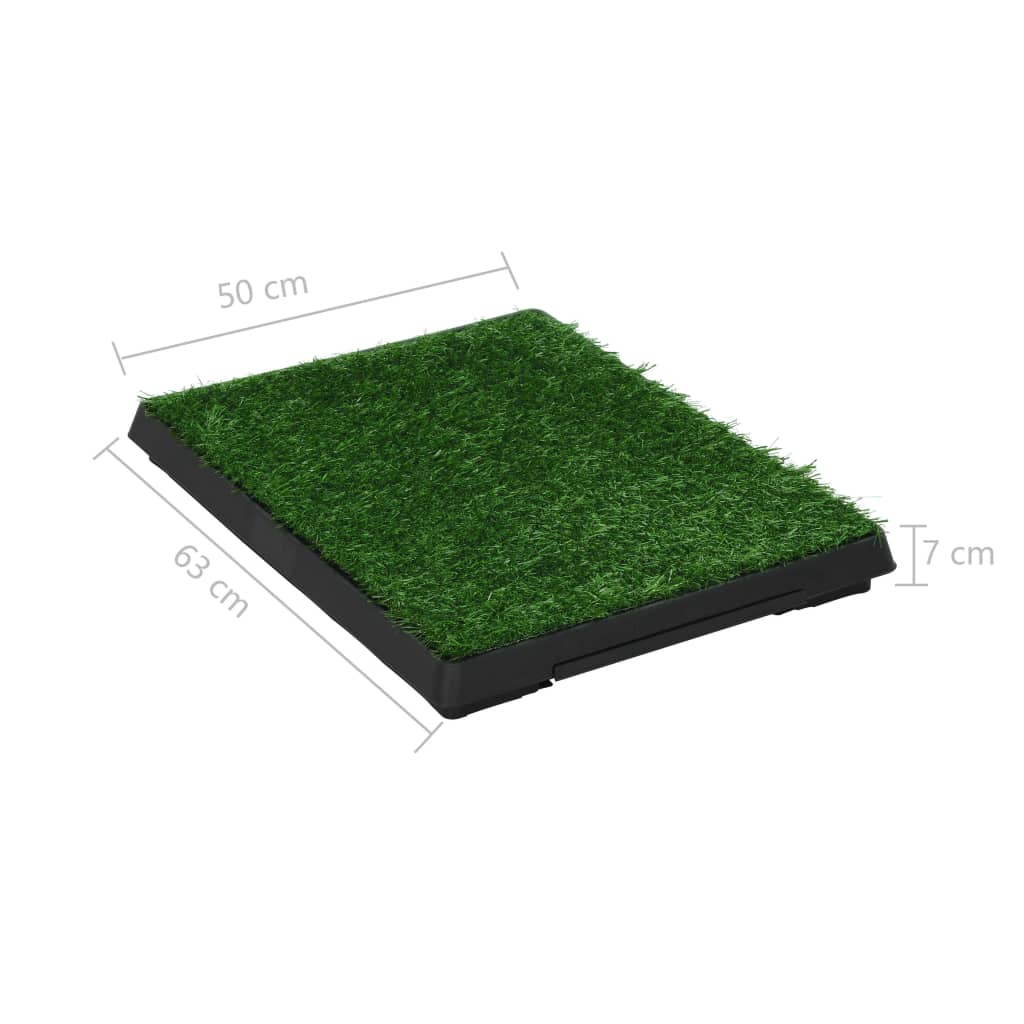 HKM-5810877 Pet Toilet with Artificial Grass Mat and Removable Tray for Easy Cleanup - 63x50 cm