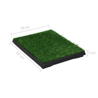 HKM-5810877 Pet Toilet with Artificial Grass Mat and Removable Tray for Easy Cleanup - 63x50 cm