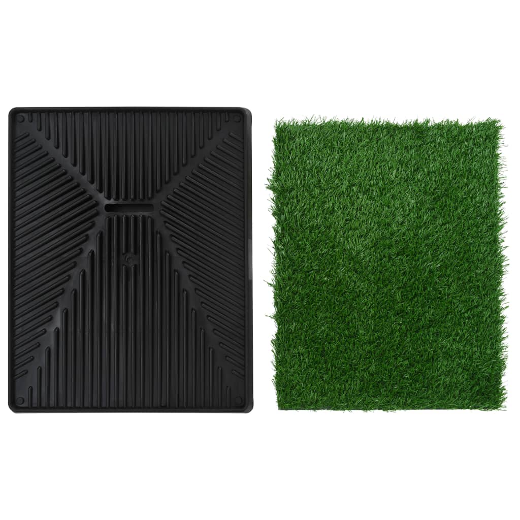 HKM-5810877 Pet Toilet with Artificial Grass Mat and Removable Tray for Easy Cleanup - 63x50 cm