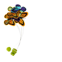 HKM-5811517 Interactive 360-Degree Butterfly Cat Toy with Two Replacement Butterflies for Healthy Playtime