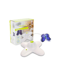 HKM-5811517 Interactive 360-Degree Butterfly Cat Toy with Two Replacement Butterflies for Healthy Playtime