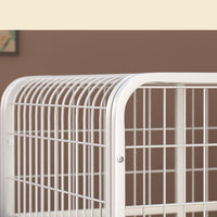 HKM-5812157 Indoor Fenced Corgi Kennel - Square Tube Design in White, Pink, or Black, 54x34x49cm