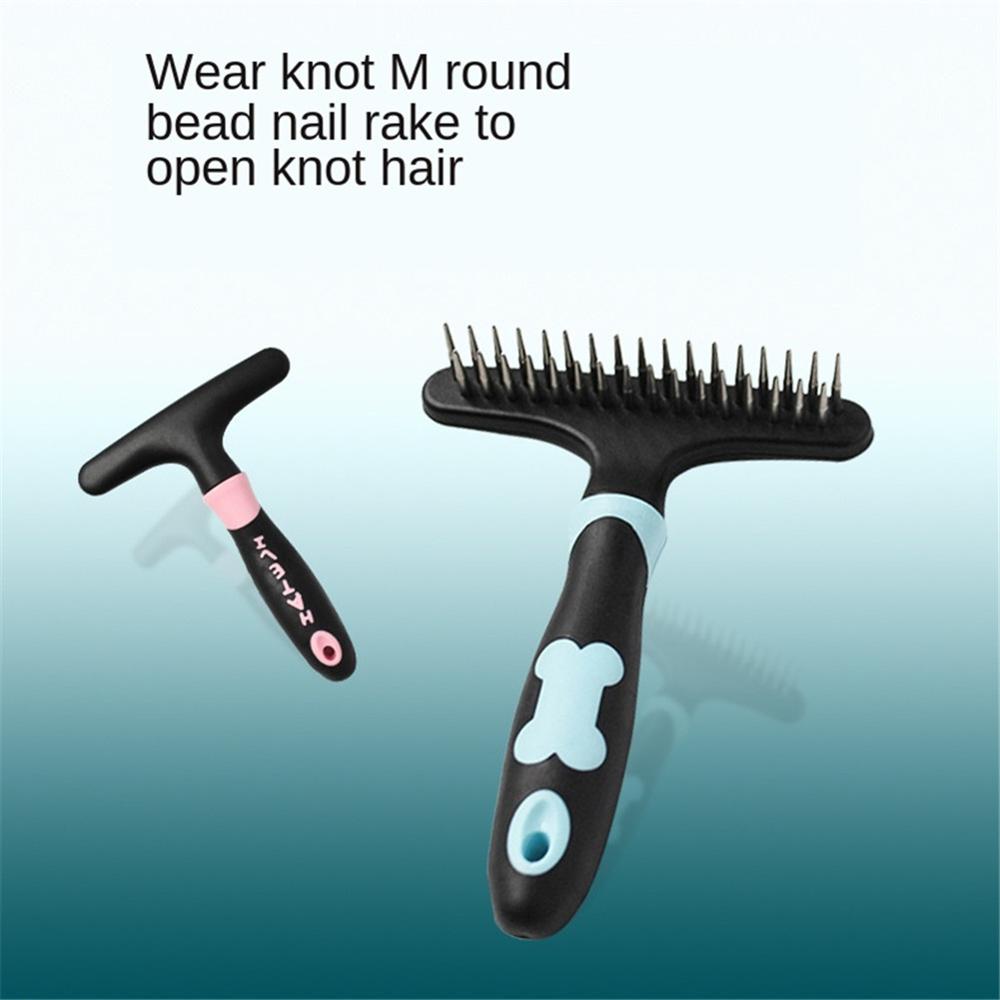 HKM-5812285 Plastic Dog Hair Removal Comb and Nail Rake - 12x15cm, Blue/Pink