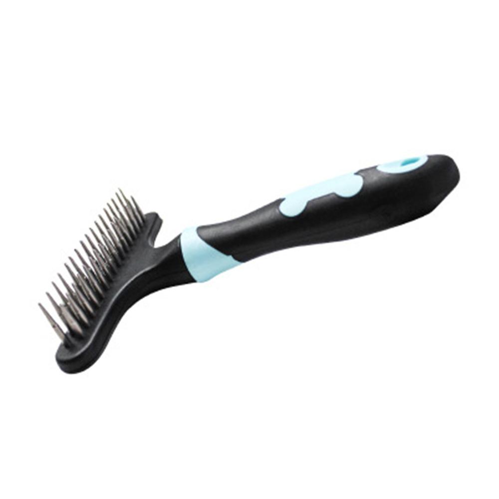 HKM-5812285 Plastic Dog Hair Removal Comb and Nail Rake - 12x15cm, Blue/Pink