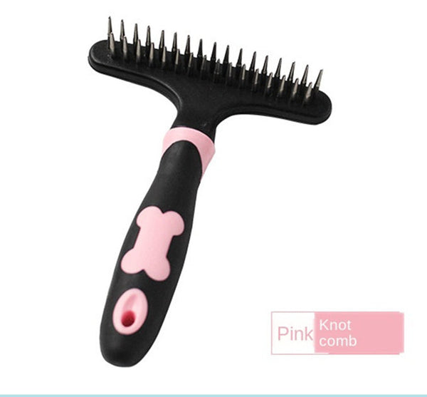 HKM-5812285 Plastic Dog Hair Removal Comb and Nail Rake - 12x15cm, Blue/Pink