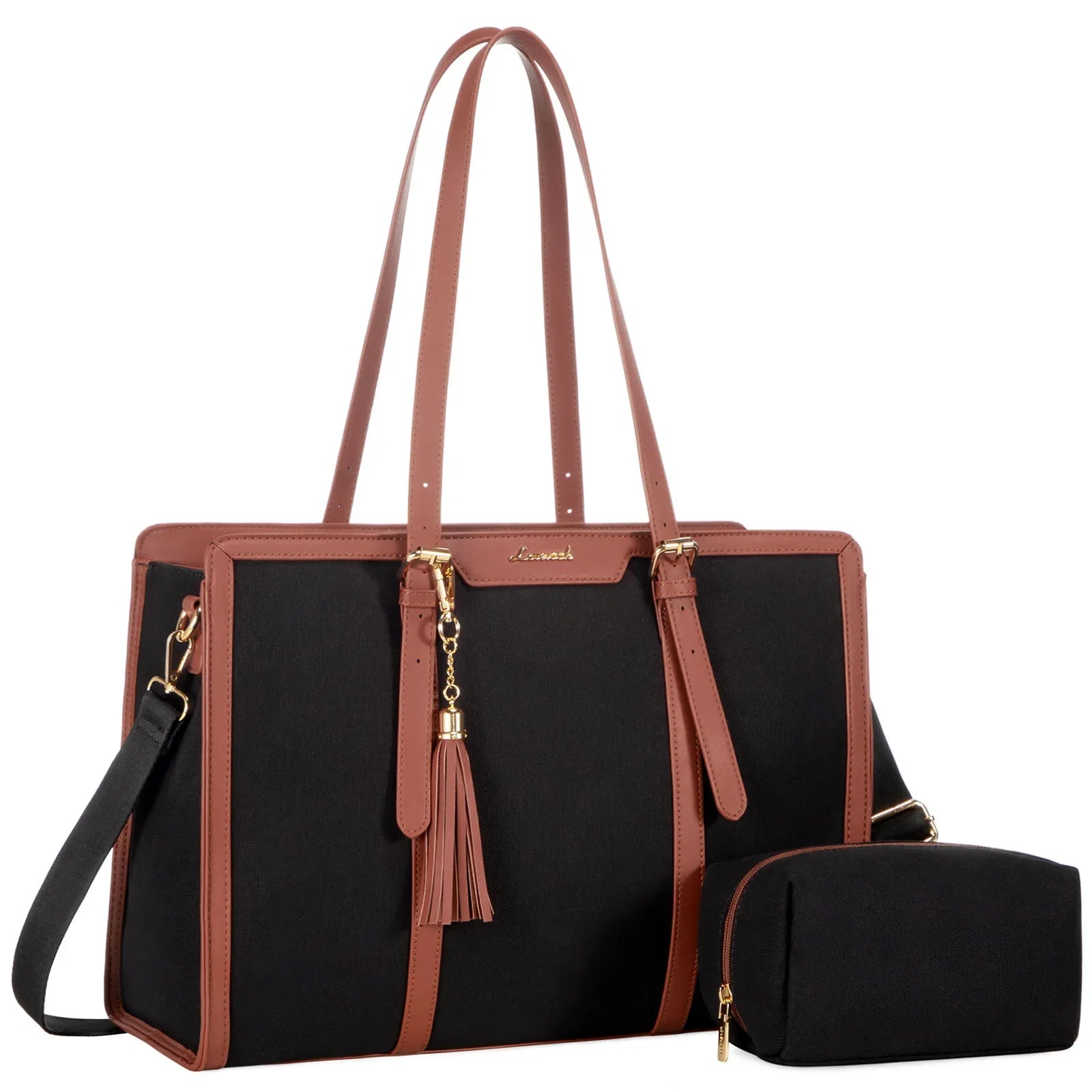 HKM-581267 Large Capacity Waterproof Laptop Tote Bag for Women - Fits 15.6 Inch Laptops, Ideal for Office Use