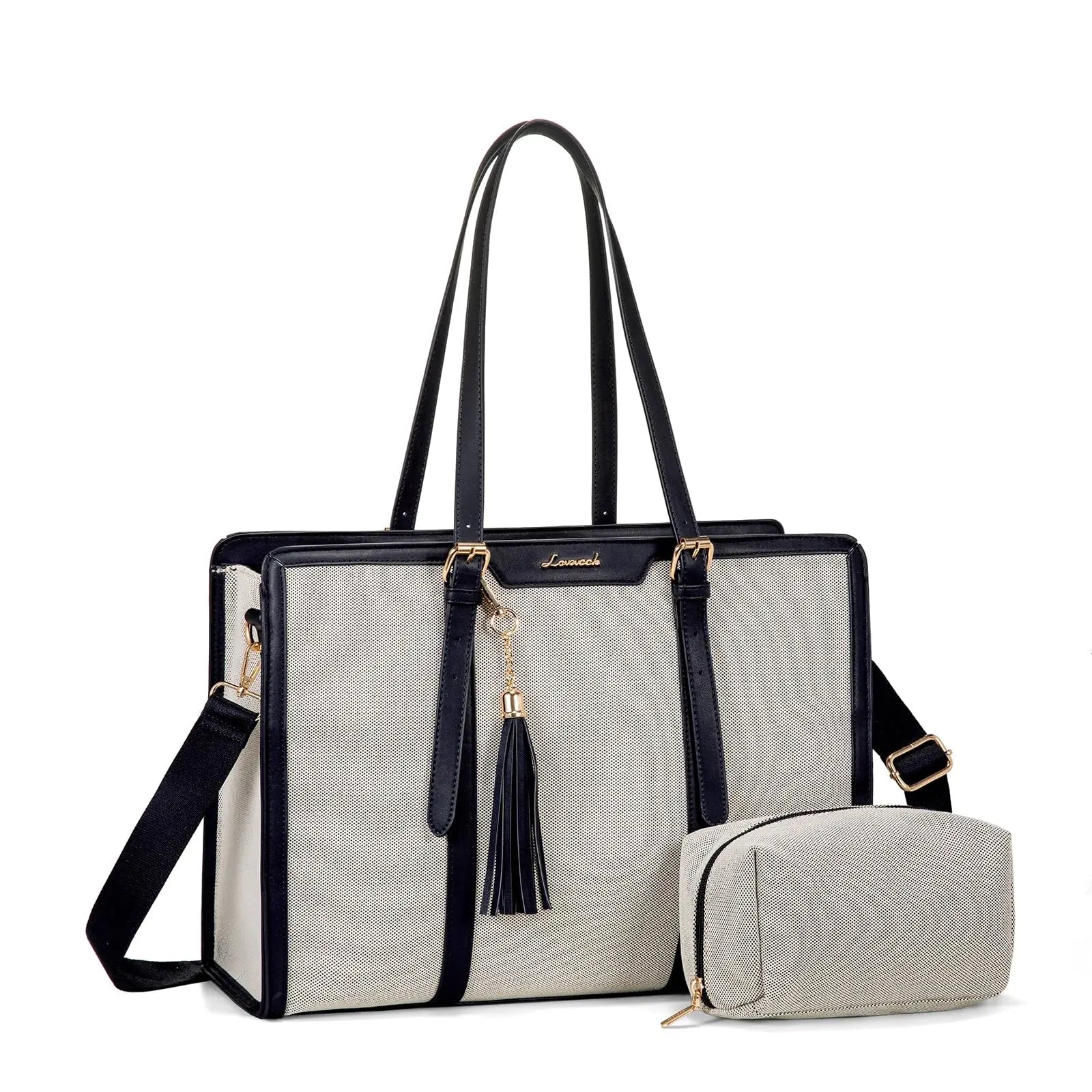 HKM-581267 Large Capacity Waterproof Laptop Tote Bag for Women - Fits 15.6 Inch Laptops, Ideal for Office Use
