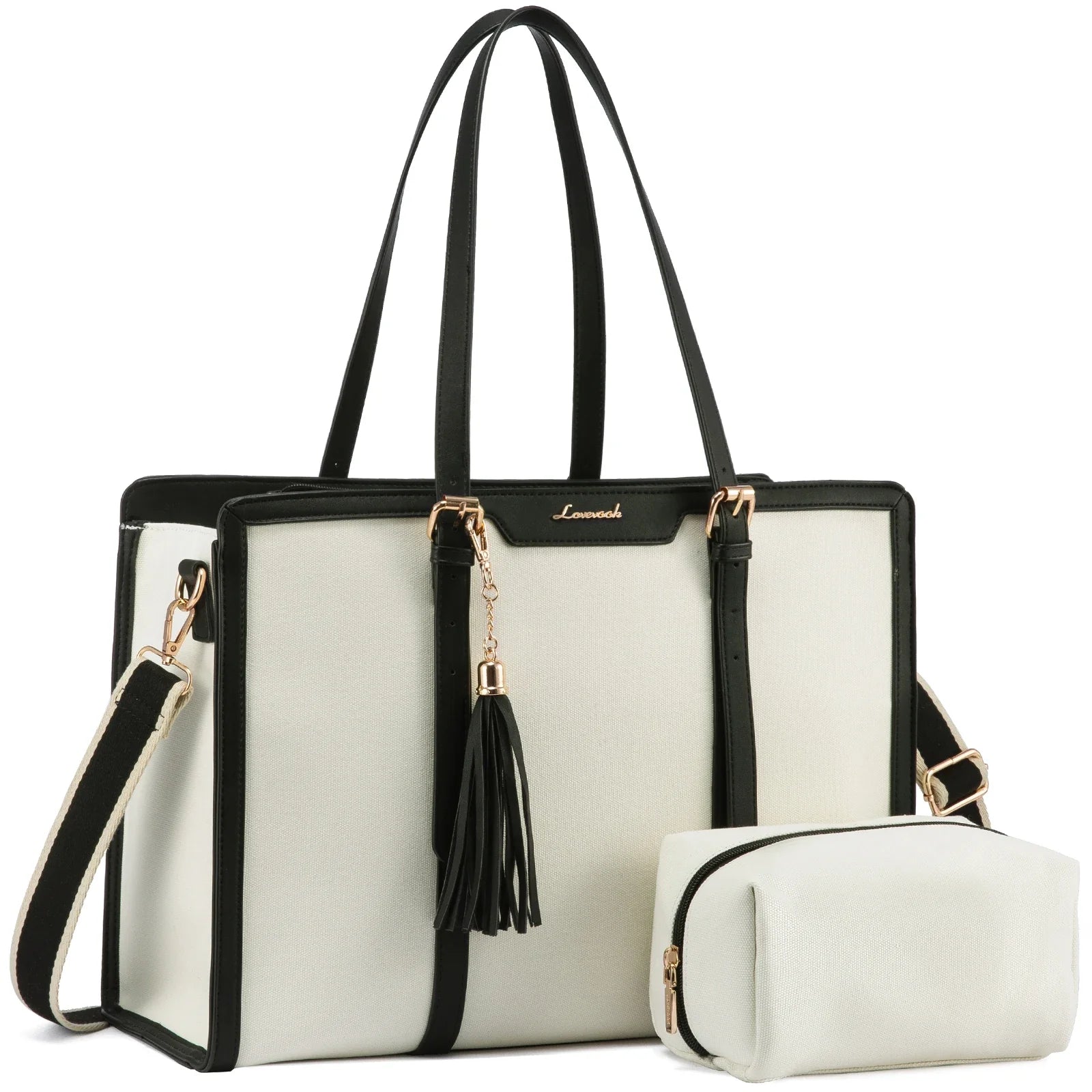 HKM-581267 Large Capacity Waterproof Laptop Tote Bag for Women - Fits 15.6 Inch Laptops, Ideal for Office Use