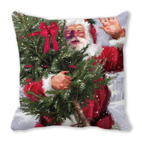 HKM-581395 Christmas Character Linen Pillow Cover for Sofa and Bedside - 45x45cm