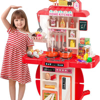 HKM-581395 Kids Play Kitchen Set - 95cm Cooking Simulation Toy for Ages 2 to 14