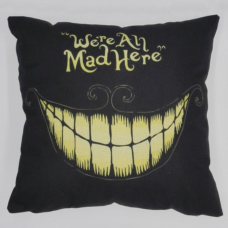 HKM-581523 Black and White Cotton and Linen Cushion Cover, 45x45 cm