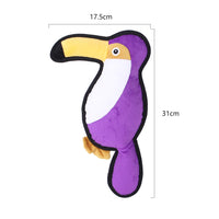 HKM-5816125 Plush Bite-Resistant Pet Toys Set – Snake, Parrot, Orangutan in Black, Green, Purple