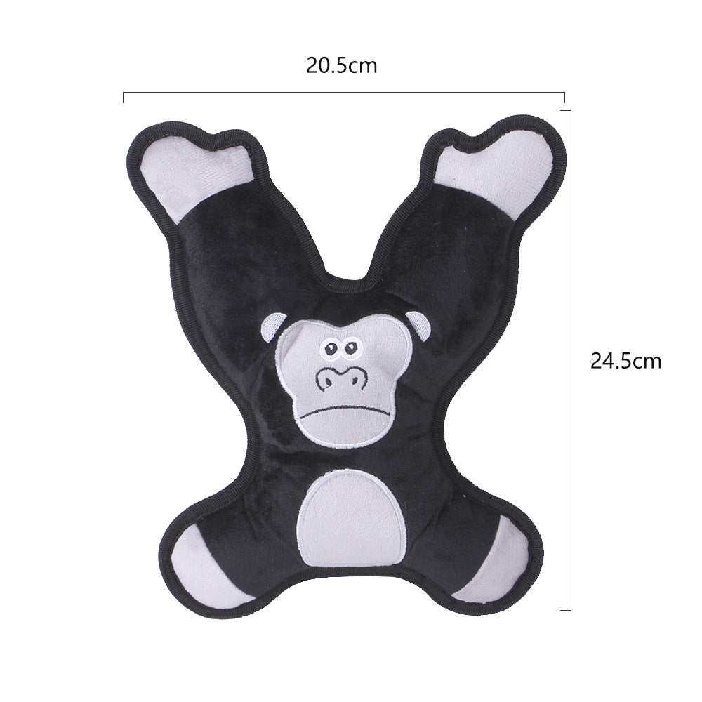 HKM-5816125 Plush Bite-Resistant Pet Toys Set – Snake, Parrot, Orangutan in Black, Green, Purple