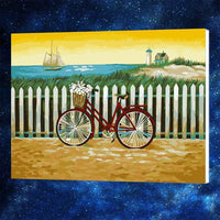 HKM-581715 Digital Oil Painting - Landscape Artwork of a Loyal Companion, 40x50 cm, Handmade on Linen, Modern Style