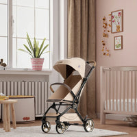 HKM-581907 Compact Folding Stroller with Enhanced Sunshade for Infants - Portable and Lightweight Design