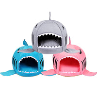 HKM-5820477 Cozy Shark-Shaped Pet Bed for Dogs and Cats in Gray, Pink, and Blue ¨C Soft Oxford Cloth with PP Cotton Filling
