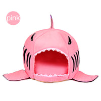 HKM-5820477 Cozy Shark-Shaped Pet Bed for Dogs and Cats in Gray, Pink, and Blue ¨C Soft Oxford Cloth with PP Cotton Filling
