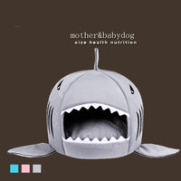 HKM-5820477 Cozy Shark-Shaped Pet Bed for Dogs and Cats in Gray, Pink, and Blue ¨C Soft Oxford Cloth with PP Cotton Filling