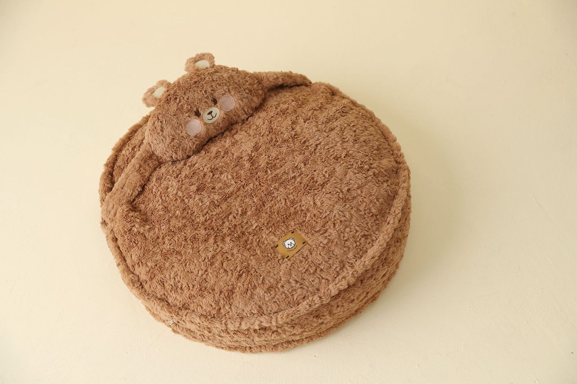 HKM-5822269 Universal Dog Kennel Mat - Polyester Pillow in Bear Print - Available in 50cm, 60cm, 80cm Diameters
