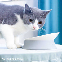 HKM-5822397 Cervical Spine Drinking Bowl for Cats - White Ceramic and Melamine Options