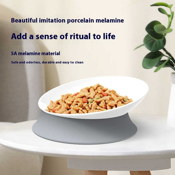 HKM-5822397 Cervical Spine Drinking Bowl for Cats - White Ceramic and Melamine Options