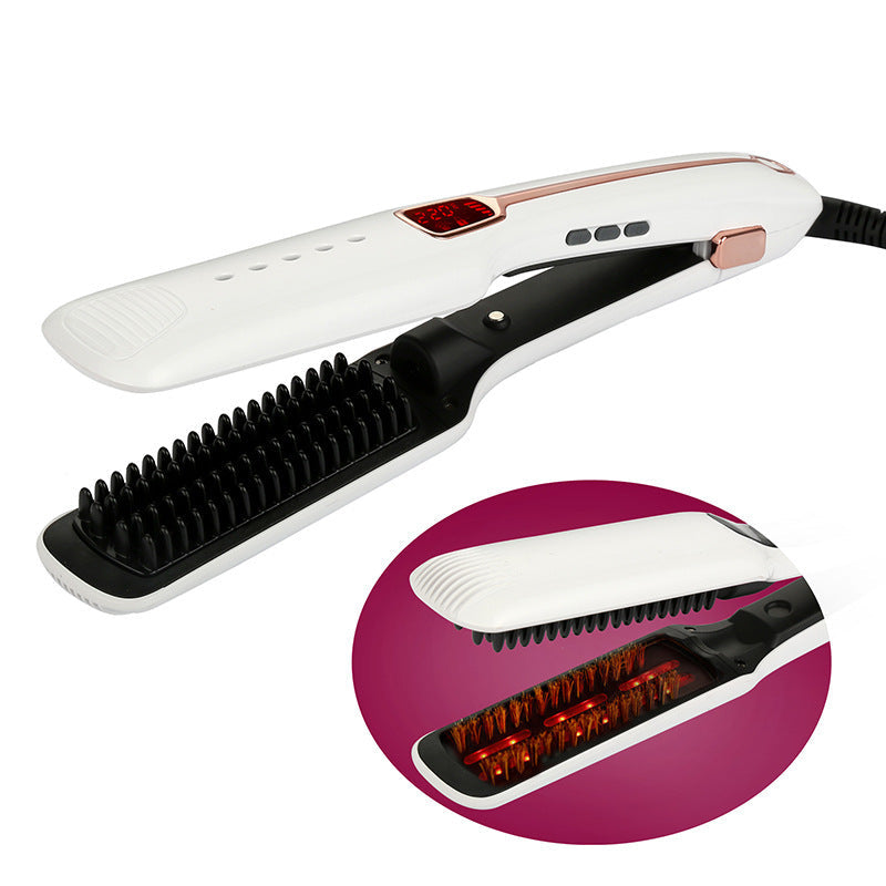 HKM-582291 Multifunctional Negative Ion Infrared Steam Hair Straightening Comb with Self-Locking Feature and Temperature Control