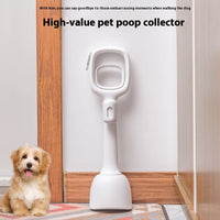 HKM-5823037 White Plastic Pooper Scooper with Clip for Easy Pet Cleanup