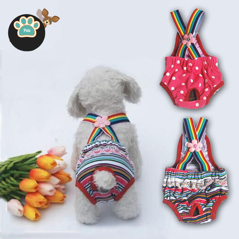 HKM-5824573 Cute Cotton Pet Printed Underwear for Female Dogs, Breathable and Comfortable Design