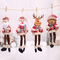 HKM-582483 Plaid Cloth Christmas Tree Ornaments - Hanging Doll Pendants in Assorted Designs