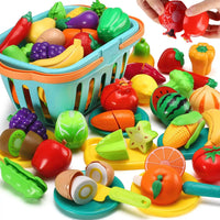 HKM-582547 Kid's Pretend Play Cutting Fruits and Vegetables Food Toy Set for Ages 2-13