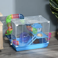 HKM-5825853 2-Level Small Animal Habitat with Exercise Wheel and Accessories for Hamsters, Mice, and Gerbils