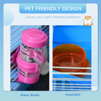 HKM-5825853 2-Level Small Animal Habitat with Exercise Wheel and Accessories for Hamsters, Mice, and Gerbils