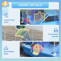 HKM-5825853 2-Level Small Animal Habitat with Exercise Wheel and Accessories for Hamsters, Mice, and Gerbils