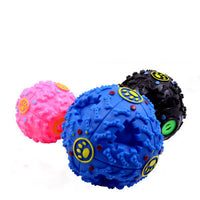 HKM-5825981 Eco-Friendly Rubber Chew Toy for Dogs - Squeaky Sound Dispenser Ball in Black, Rose Red, and Blue