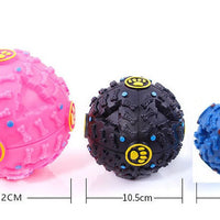 HKM-5825981 Eco-Friendly Rubber Chew Toy for Dogs - Squeaky Sound Dispenser Ball in Black, Rose Red, and Blue