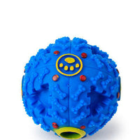 HKM-5825981 Eco-Friendly Rubber Chew Toy for Dogs - Squeaky Sound Dispenser Ball in Black, Rose Red, and Blue