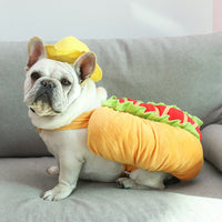 HKM-5826365 Hot Dog Burger Costume for Dogs - Cotton Blend, One Size Fits Most, Neck 57cm, Length 27cm