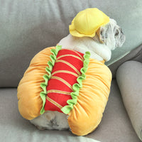 HKM-5826365 Hot Dog Burger Costume for Dogs - Cotton Blend, One Size Fits Most, Neck 57cm, Length 27cm