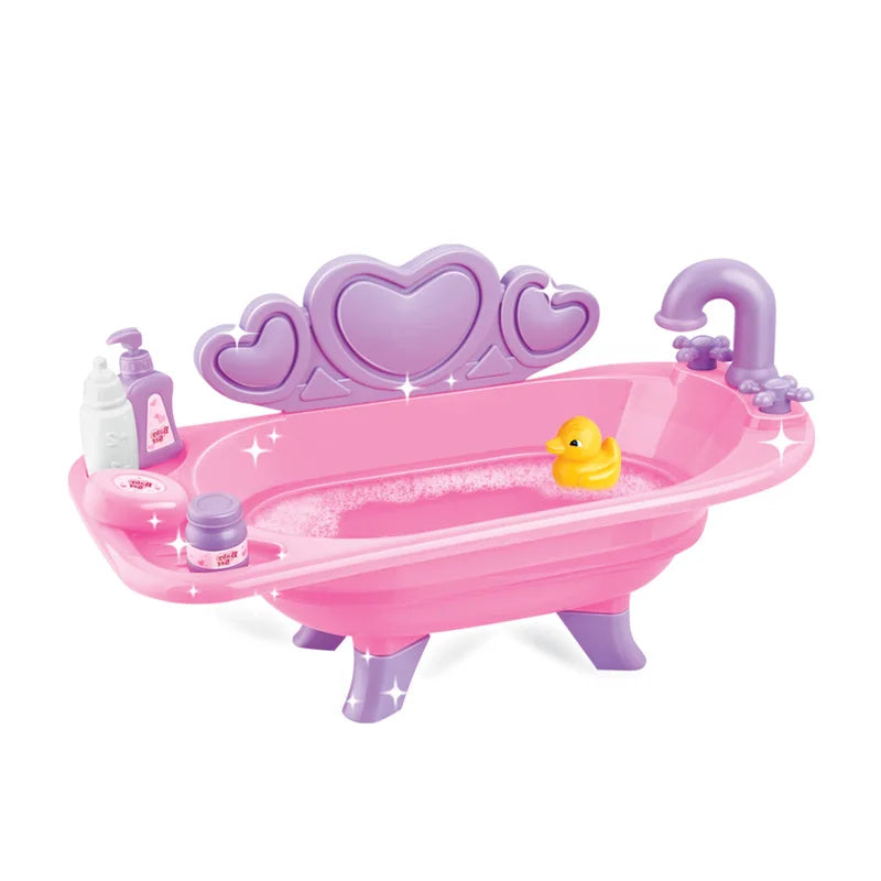 HKM-582675 Sweet Baby Bath Tub Playset with Sound for Ages 2-4, Plastic Toy, Gender: Girls