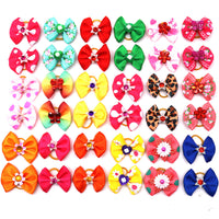 HKM-5827005 Flower Dog and Cat Hair Bow Rubber Band Scrunchie Accessories - 3-4cm, Pack of 50