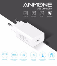 HKM-582739 5V 1000mA European Standard USB Power Charger for Tablets, LED Displays, and More