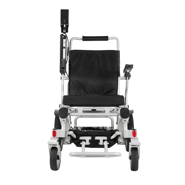 HKM-5337555 Folding Electric Wheelchair Dual 250W Motors 24V 12Ah Battery 12.4 Mile Range 265 lb Capacity Aluminum Frame